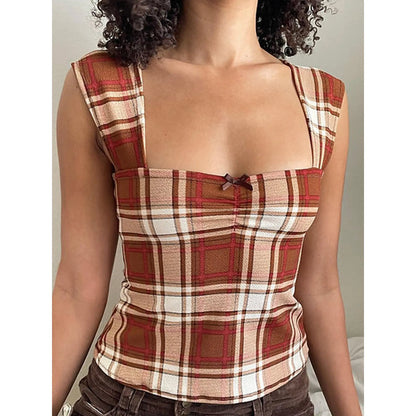 Women Y2K Polka Dot Tank Top Vintage Patchwork Cami Crop Top Crop Tops Y2K Cute Tops for Women Summer Tops Night Out Tops Summer Party Club Vest 00S Retro Shirt Women Clubbing Clothes 2000S Cute Clothes