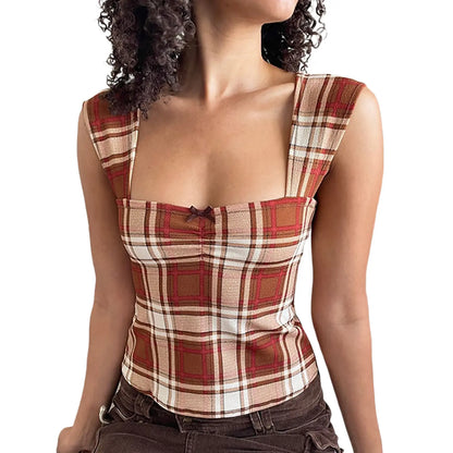 Women Y2K Polka Dot Tank Top Vintage Patchwork Cami Crop Top Crop Tops Y2K Cute Tops for Women Summer Tops Night Out Tops Summer Party Club Vest 00S Retro Shirt Women Clubbing Clothes 2000S Cute Clothes